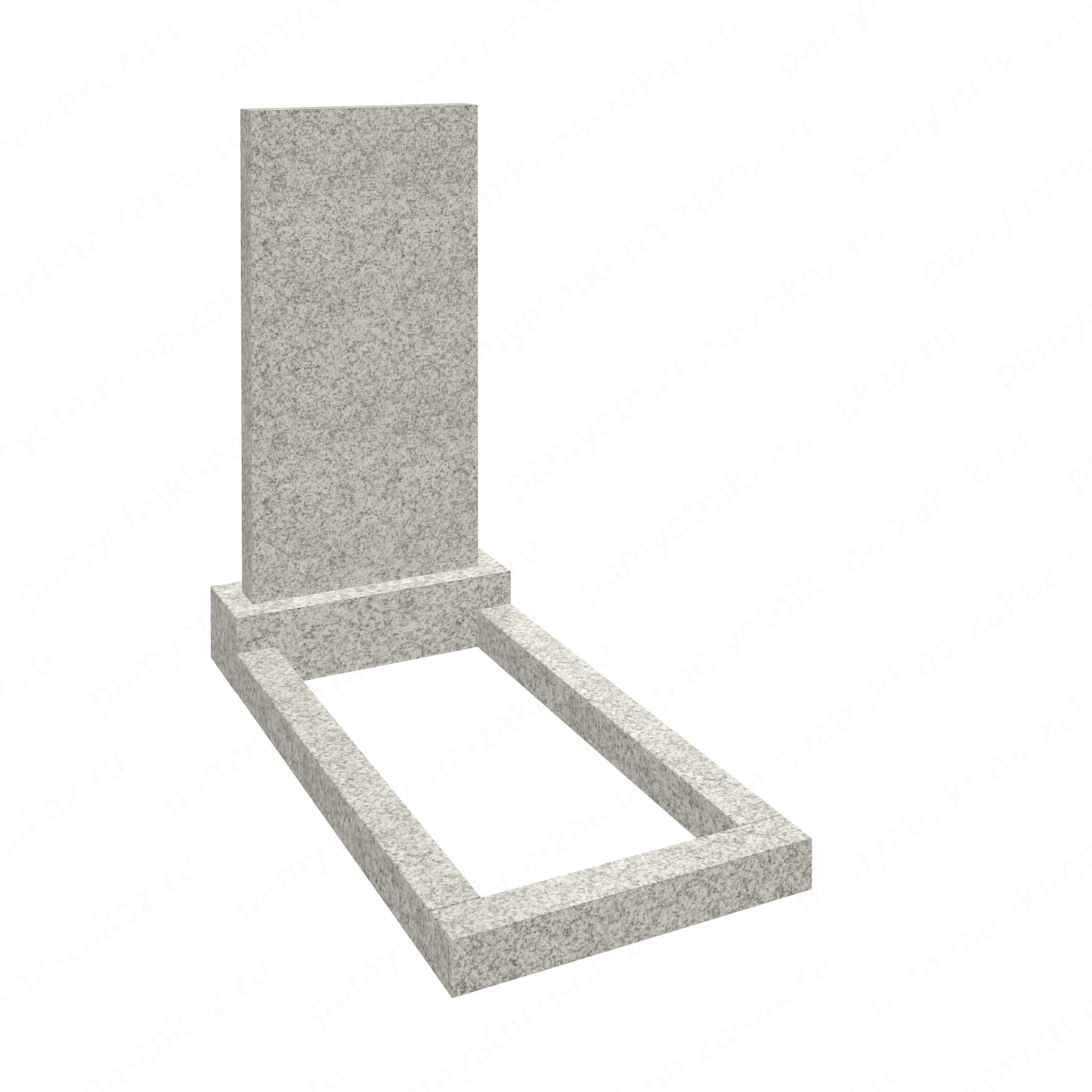 Вертикальный памятник из Мансуровского гранита на заказ. Натуральный гранит, выбор размеров, комплектации и оформления. Изготовление памятников под заказ.